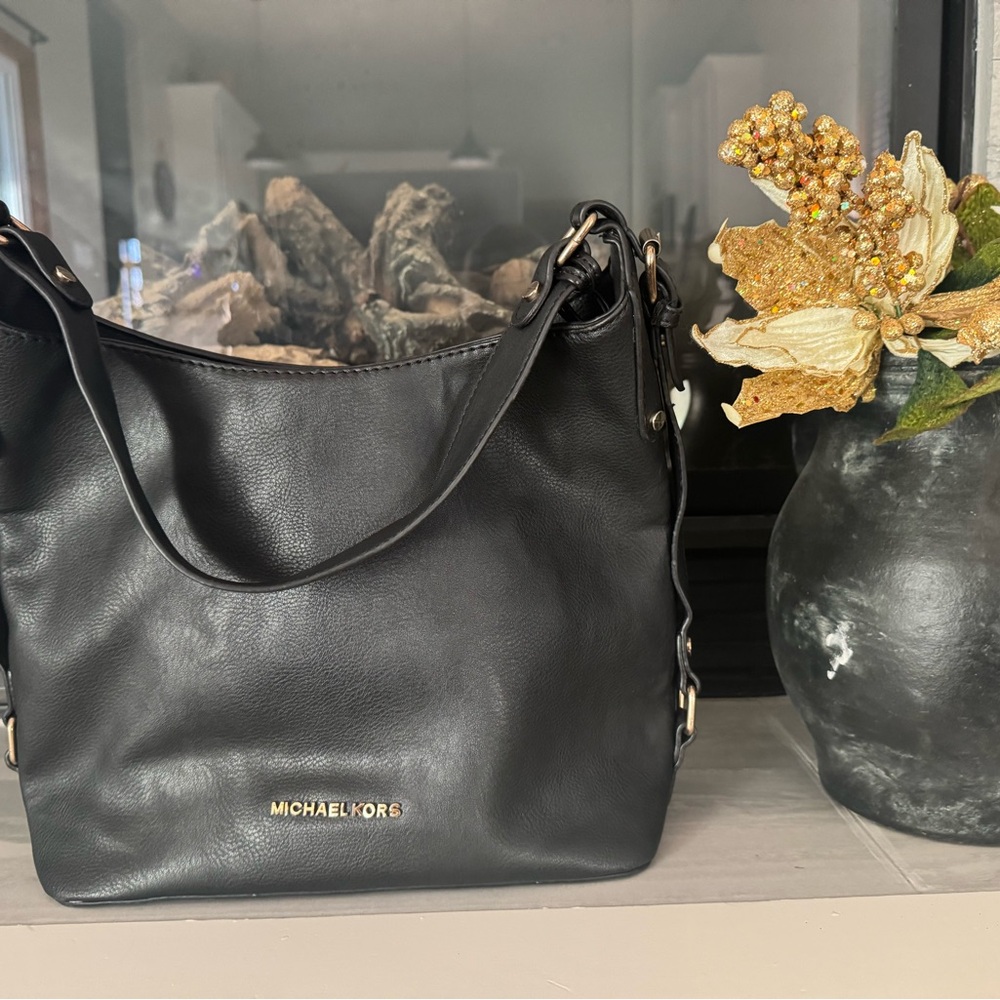 Michael Kors Black Leather Shoulder Bag